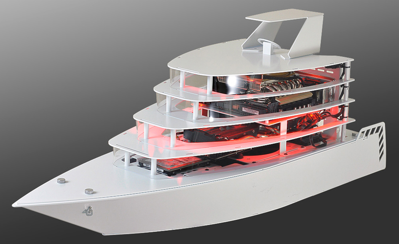 Illustration for article titled Your Next Tricked-Out Gaming PC Deserves a Luxury Yacht-Shaped Case